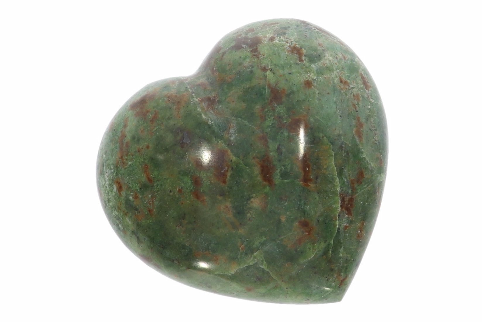 Unikat - großes  Herz aus Nephrit Ø 75x71 mm Handschmeichler Taschenstein 41759