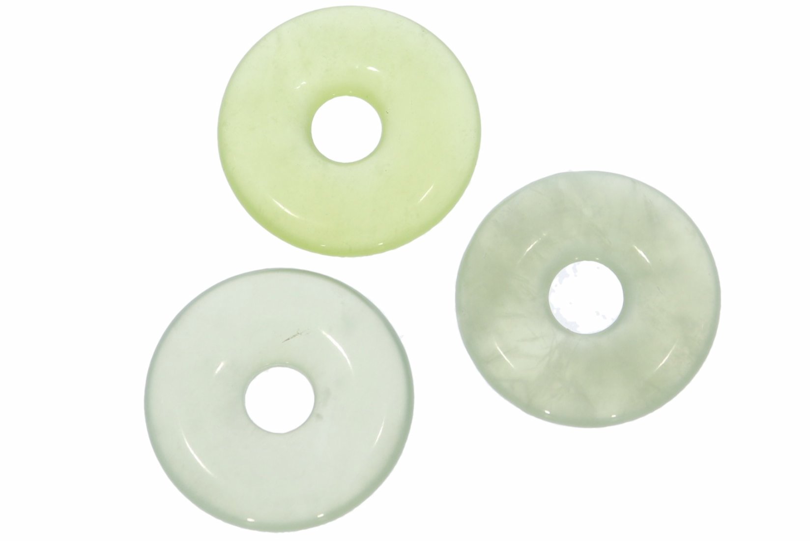 China Jade Donut Schmuck Anhänger 20mm & Donut Halter Silber HS1595
