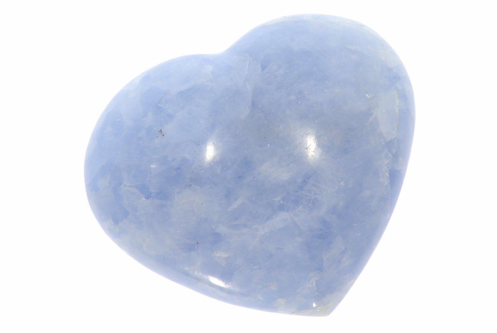 Unikat - großes  Herz blauer Calcit Ø 85x71 mm Handschmeichler Taschenstein 41801