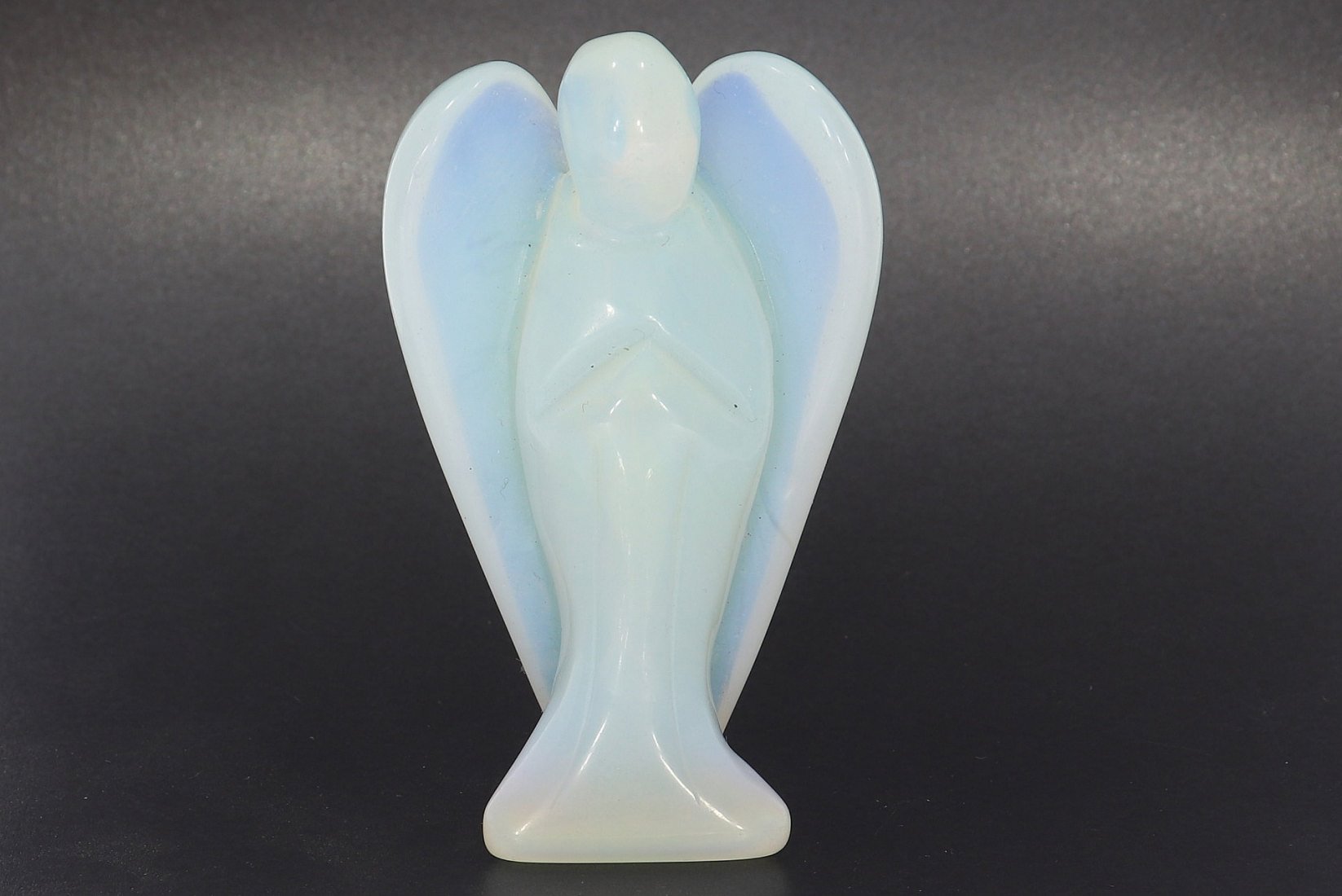 Unikat Schutzengel Engel Gravur Statue Opal glas opalith 75mm - 39686