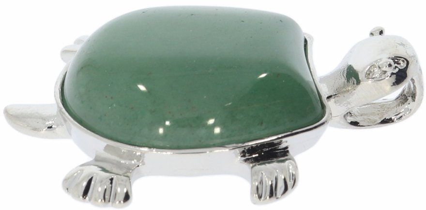 Aventurin grün Schildkröte Schmuck Anhänger silber farben 38x30mm  HS1454