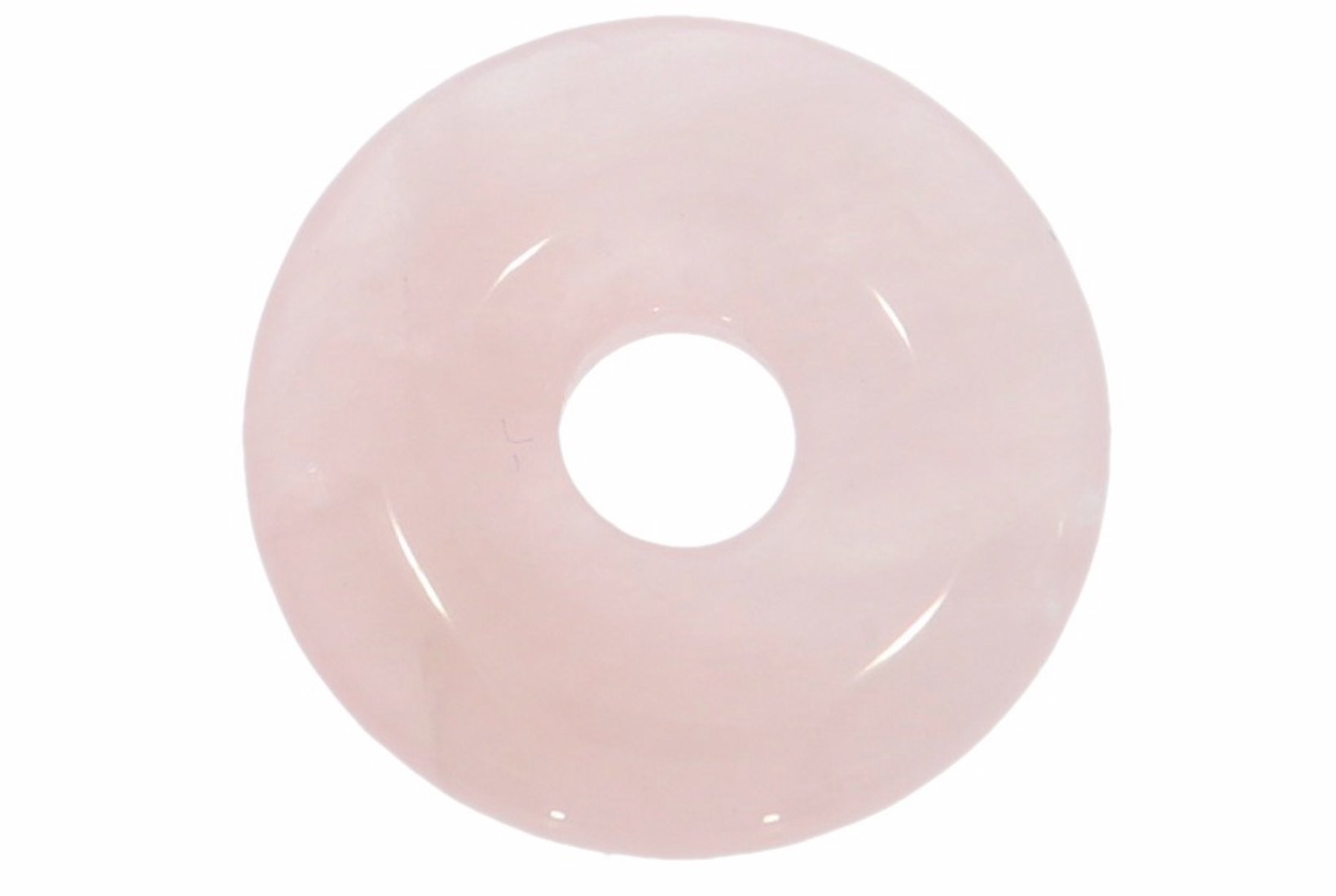 Rosenquarz Donut Schmuck Anhänger 20mm für's Lederband HS1587