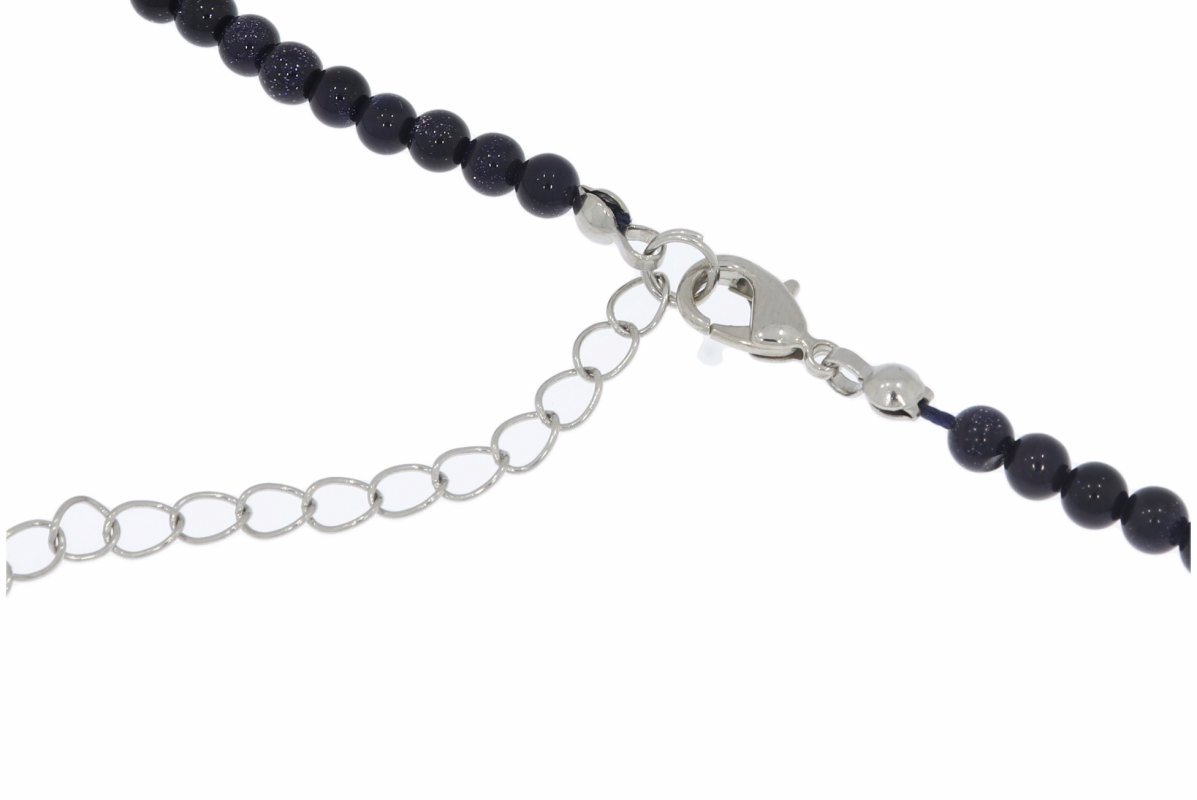 Blaufluss Kugel Halskette silber farben 4mm/ 45-48cm Kettenverlängerung KK217
