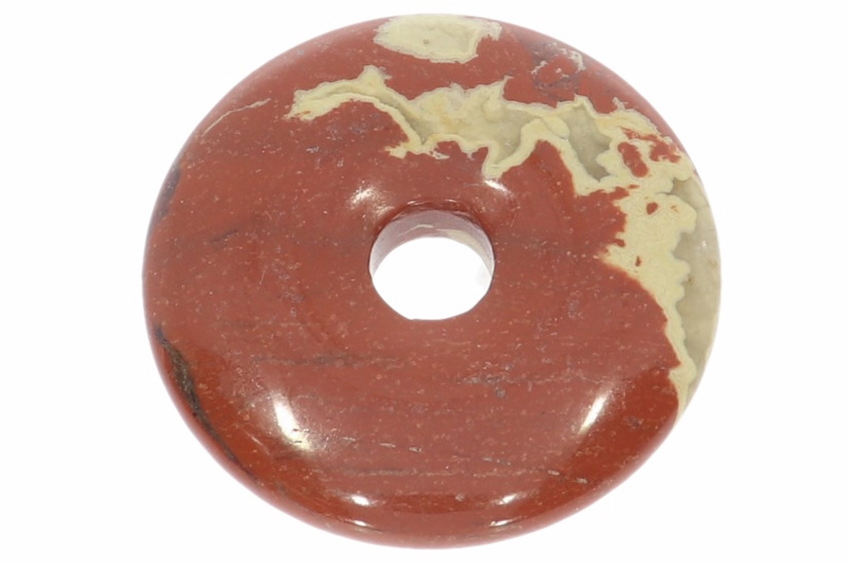 UNIKAT - Jaspis rot Schmuck Edelstein Donut Anhänger 40mm 41338